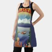 Vintages Alaska Reiseplaner Kunst, Landschaftliche Schürze (InSitu)