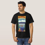 Vintages Alaska Reiseplaner Kunst, Landschaftliche T-Shirt (Vorne ganz)