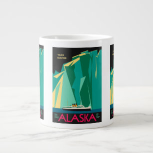 Vintages Alaska Reiseplaner Kunst, Taku Gletscher Jumbo-Tasse