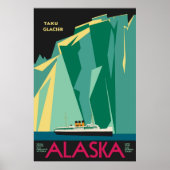 Vintages Alaska Reiseplaner Kunst, Taku Gletscher Poster (Vorne)