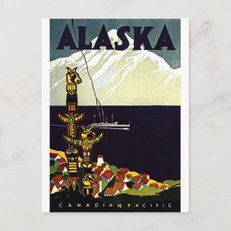 Vintages Alaskla-Logo Postkarte