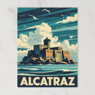 Vintages Alcatraz Island Gefangenes Leuchtturm Postkarte
