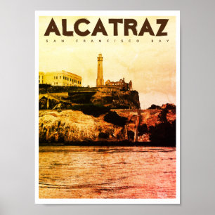 Vintages Alcatraz Island Reiseplakat Poster