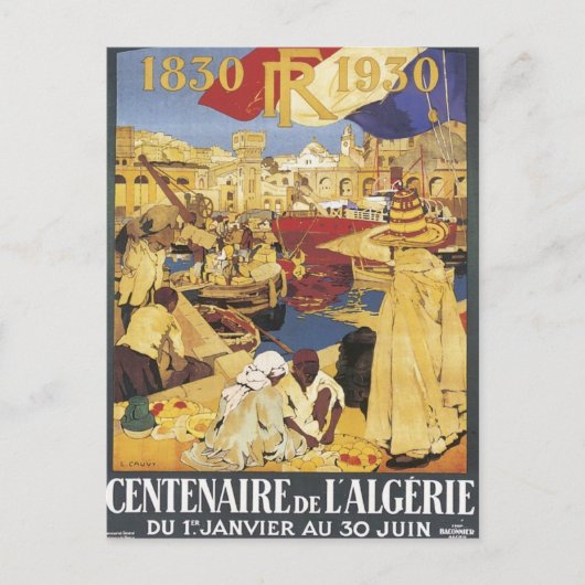 Vintages Algerien Centenaire Postkarte (Vorderseite)
