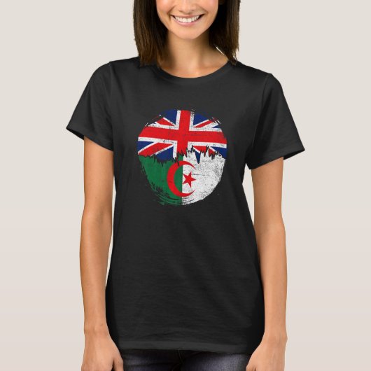 Vintages Algerien mit britischen Flaggenrooten Alg T-Shirt (Vorderseite)