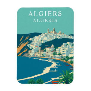Vintages Algiers Algeria Reise Souvenir Magnet