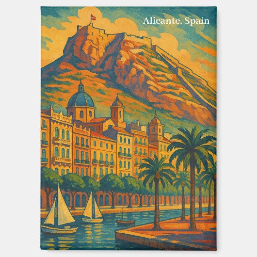 Vintages Alicante Spanien Magnet (Vorderseite)