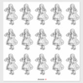 Vintages Alice Drink Aufkleber (Blatt)