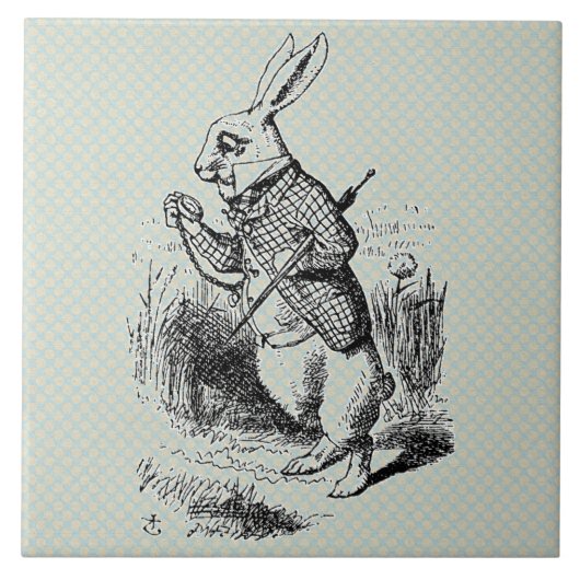 Vintages Alice-Kaninchen Fliese (Vorderseite)