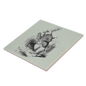 Vintages Alice-Kaninchen Fliese (Seite)