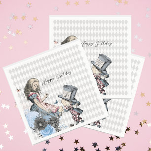 Vintages Alice & Mad Hatter individuell anpassbar Serviette