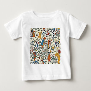 Vintages Alice- und Freund-Gewebe-Muster Baby T-shirt