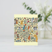 Vintages Alice- und Friends-Stoffmuster Postkarte (Stehend Vorderseite)