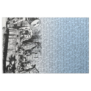 Vintages Alicetext-und -grenzblau Stoff