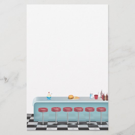 Vintages All American Diner Briefpapier (Vorderseite)