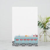 Vintages All American Diner Briefpapier (Stehend Vorderseite)