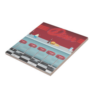 Vintages All American Diner Fliese