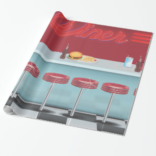 Vintages All American Diner Geschenkpapier
