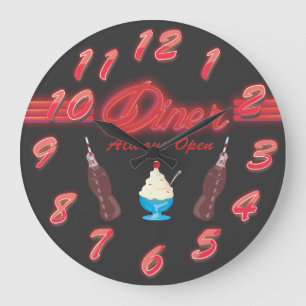 Vintages All American Diner Große Wanduhr