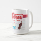 Vintages All American Diner Kaffeetasse (VorderseiteRechts)