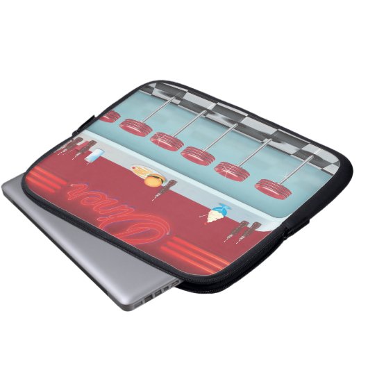 Vintages All American Diner Laptopschutzhülle (Vorne Knopf)