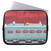 Vintages All American Diner Laptopschutzhülle (Vorderseite)