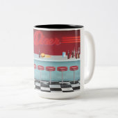 Vintages All American Diner Zweifarbige Tasse (VorderseiteRechts)