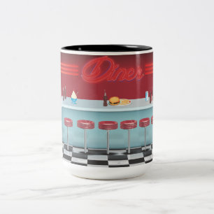 Vintages All American Diner Zweifarbige Tasse