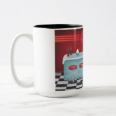 Vintages All American Diner Zweifarbige Tasse (Links)