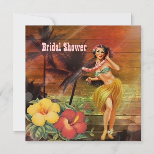 Vintages aloha hula einladung (Vorderseite)
