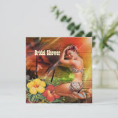 Vintages Aloha Hula Girl hawaii Beach Brautparty Einladung (Stehend Vorderseite)