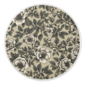 Vintages Alpenrose-Muster Keramikknauf (Vorderseite)