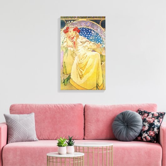 Vintages Alphonse Mucha Artwork Leinwanddruck (Insitu (Wohnzimmer))