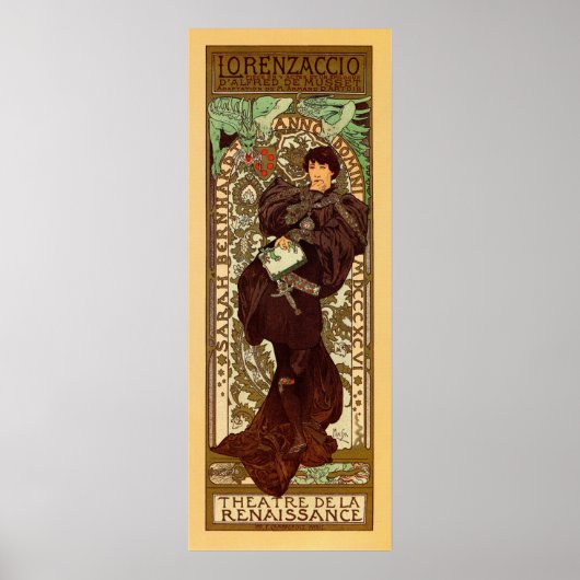 Vintages Alphonse Mucha Lorenzaccio vertikales Ban Poster (Vorne)