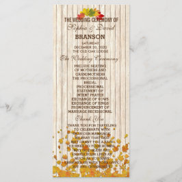 Vintages Alt-Holz-Hochzeit im Herbst-Programm Programm