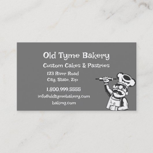 Vintages Alte Bäckerei-Logo Visitenkarte (Vorderseite)