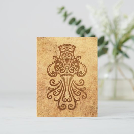 Vintages Alter Aquarius Zodiac Postkarte (Stehend Vorderseite)