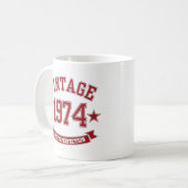 Vintages Alter bis Perfektion 1974 Kaffeetasse (Vorderseite Links)