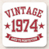 Vintages Alter bis Perfektion 1974 Untersetzer (Vorderseite)