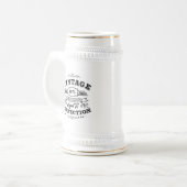 Vintages Alter bis Perfektion Bierglas (Vorderseite Links)