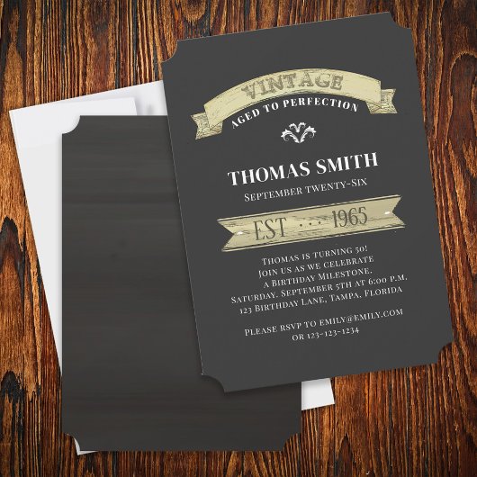 Vintages Alter bis Perfektion Moderner Trend Gebur Einladung