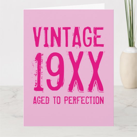 Vintages Alter bis Perfektion Übergröße Geburtstag Karte (Vorderseite)
