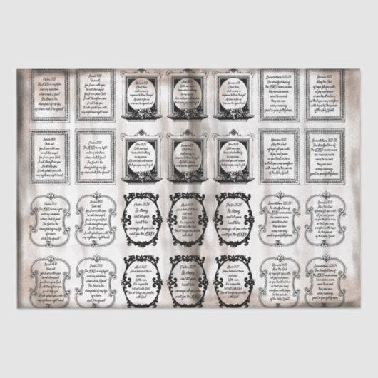 Vintages Alter: Inspirierend Bibelverse: Kursivsch Seidenpapier (Vorderseite)