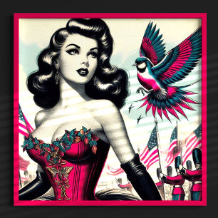 Vintages alternatives Corset-Button Poster