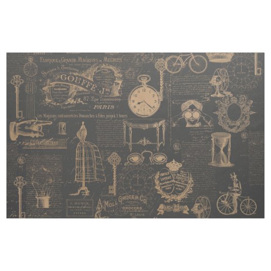 Vintages altes Bauernhaus Art-Paris | Skript-| Stoff (Yard (91,4 cm))