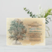 Vintages altes Dinner in rustikaler Probe Einladung (Stehend Vorderseite)