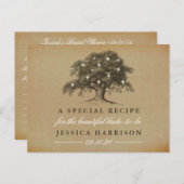 Vintages Altes Eichenbaum Brautparty Rezept Einladungspostkarte (Vorne/Hinten)