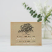 Vintages Altes Eichenbaum Brautparty Rezept Einladungspostkarte (Stehend Vorderseite)