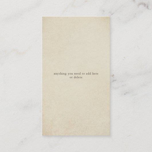 Vintages Altes Eichenbaum Elegante Karte (Rückseite)