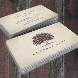 Vintages Altes Eichenbaum Elegante Karte |